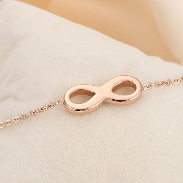 Elegant Symbol "Love You" 18K Roséguldpläterad Kvinnas Titanarmband