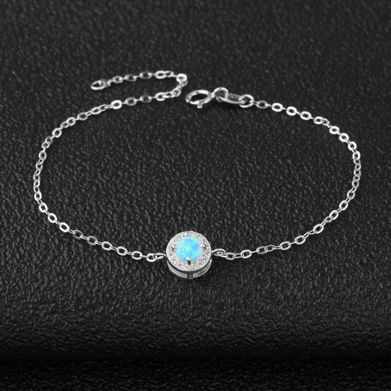 Enkel Opal Berlockarmband För Womens I 925 Sterling Silver