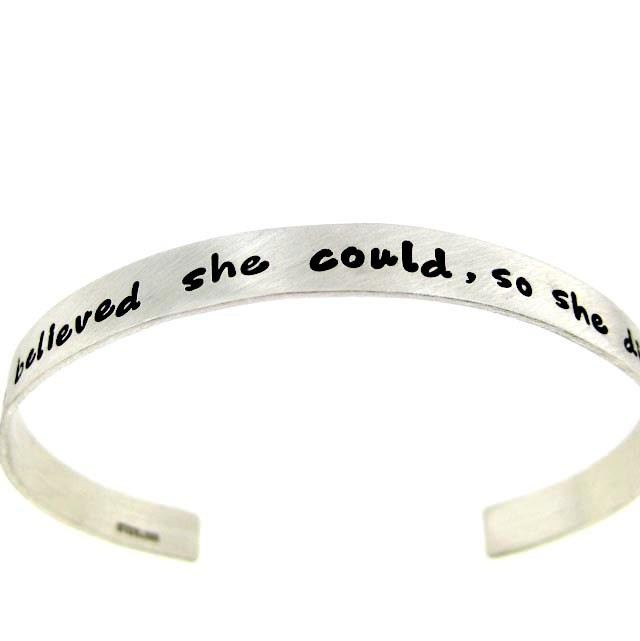 "Love You" Handstämplat Manschettarmband I Sterling Silver