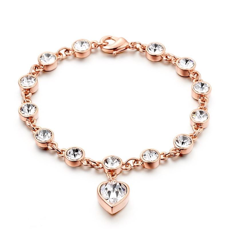 Romantisk Kärlek Roséguld Diamantarmband För Dam