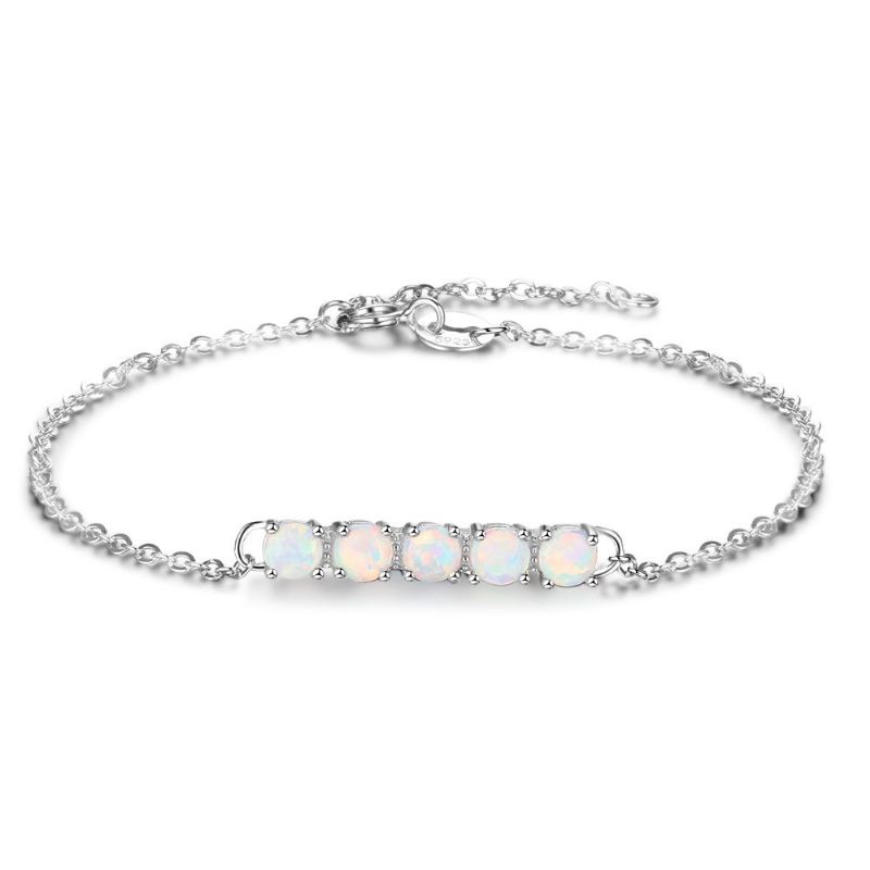 Swing Charm Opal Armband För Dam I 925 Sterling Silver