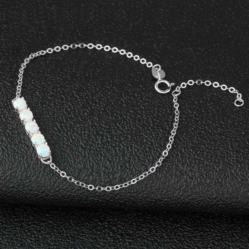 Swing Charm Opal Armband För Dam I 925 Sterling Silver