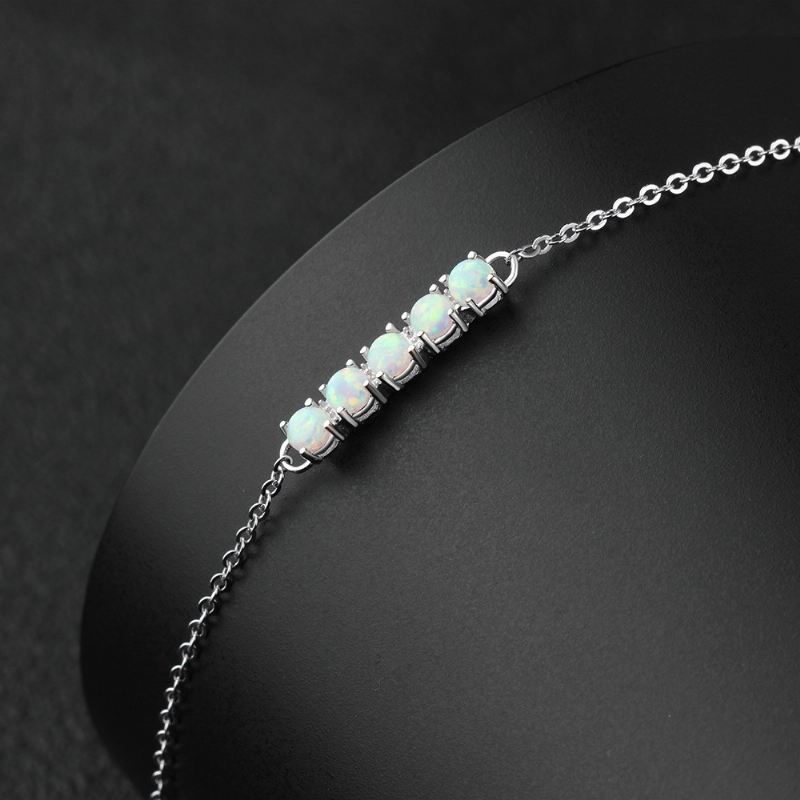 Swing Charm Opal Armband För Dam I 925 Sterling Silver