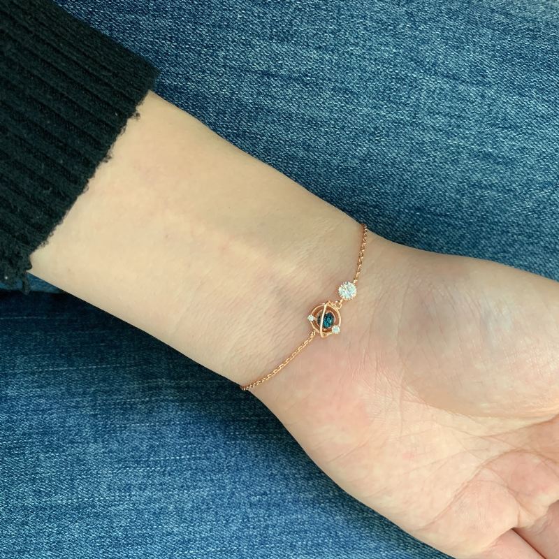 Unik Ros Hela Världen Charm Armband För Dam I Sterling Silver