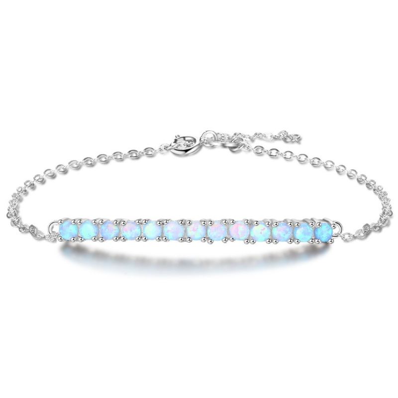 Unik Swing Charm Opal Armband För Dam I Sterling Silver