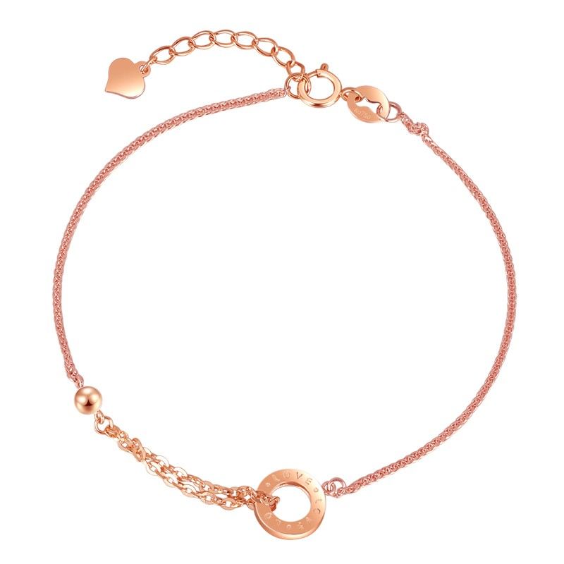 Unika Rose Love Charm Armband För Dam I 18K Guld