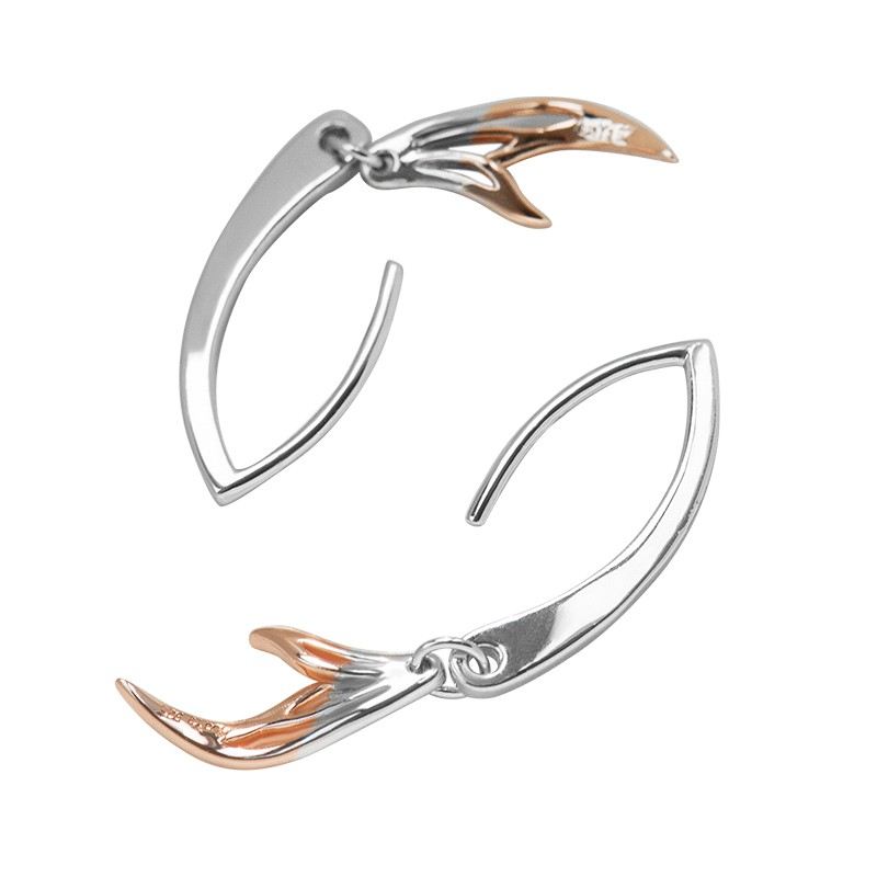 Koi Fish S925 Sterling Silver Ett Par Örhängen För Flickor Tonåringar Pojkar Studenter Dam