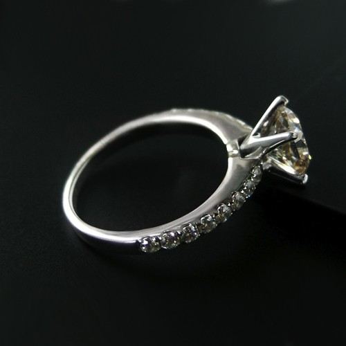 1.15 Karat Kubisk Zirkoniumoxid Fyrkantig 925 Sterling Silver Platinerad Damring