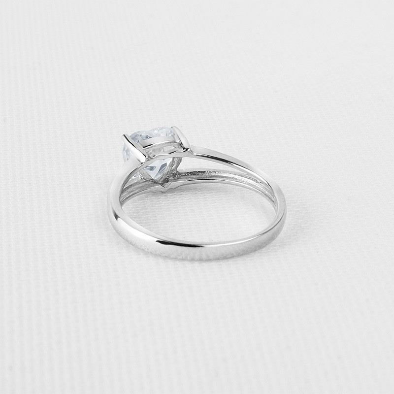 5A Glänsande Zirkon Hjärtformad 925 Sterling Silver Lovande Förlovnings Kvinnans Ring