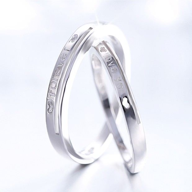 925 Silver Enkel Mode "Forever Love" Parringar