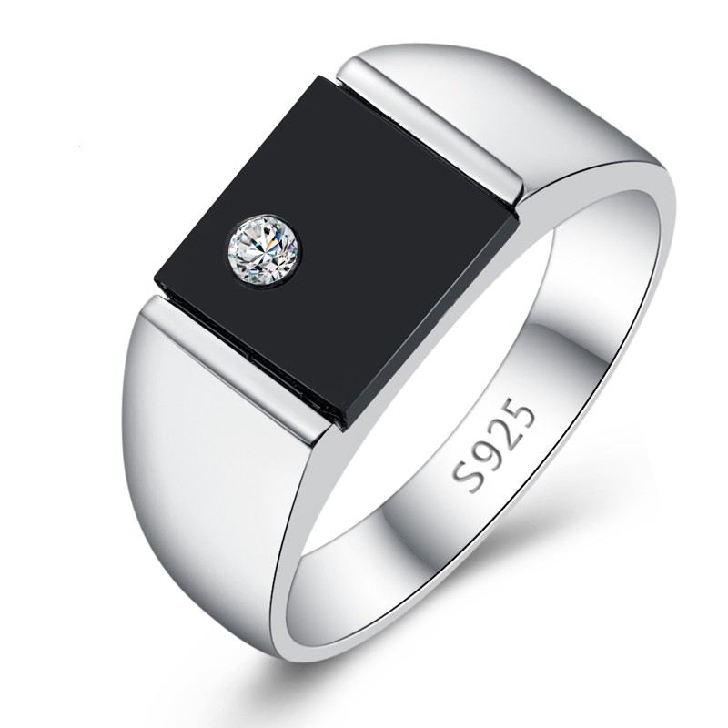 925 Silver Svart Onyx Ringsyntes