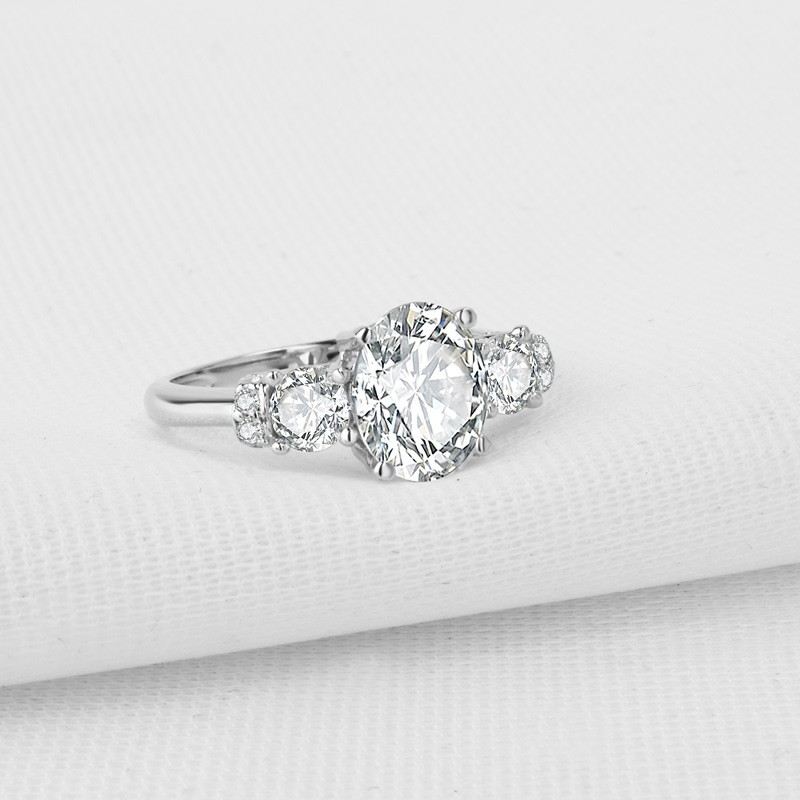 Avancerade Sona Diamanter Sterling Silver Damens Löfte Ring Vigselring