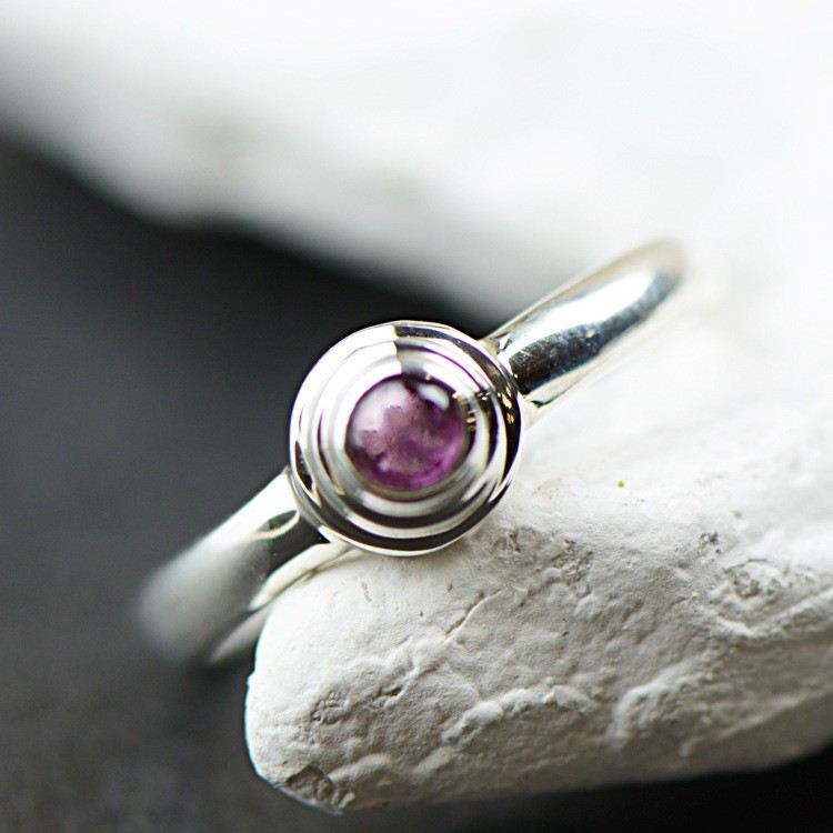 Avancerat Mode 925 Sterling Silver Inlagt Naturlig Turmalinring