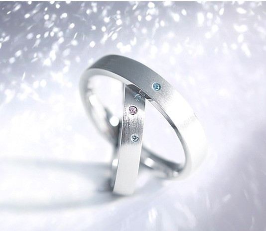 Blinkande Stjärna Naturliga Diamanter Kristall S925 Sterling Silver Älskare Par Ring