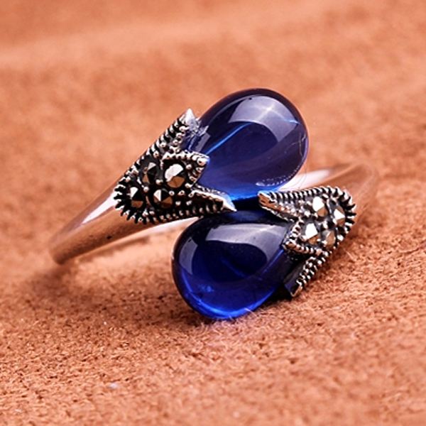 Charmiga Retro 925 Silver Safir Dam