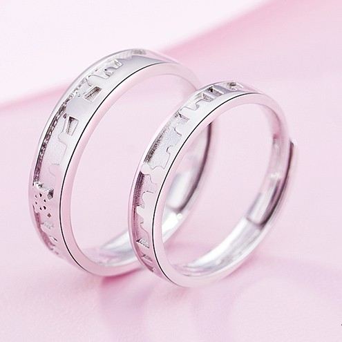 City Silhouette Design S925 Sterling Silver Älskare Justerbara Parringar