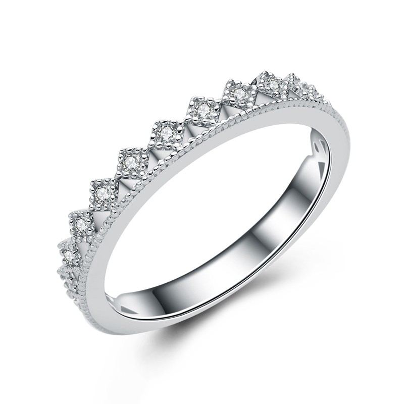 Enkel Elegant 925 Silver Romantisk Charm Krona Ring