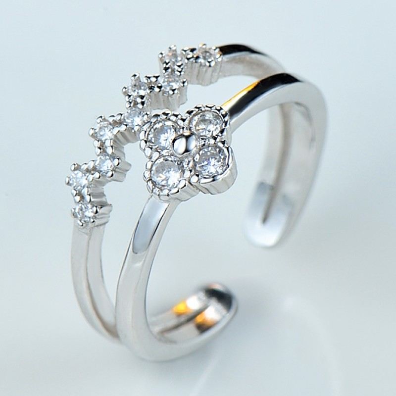 Enkel Och Elegant Estetisk Personlighet 925 Silver Kronring