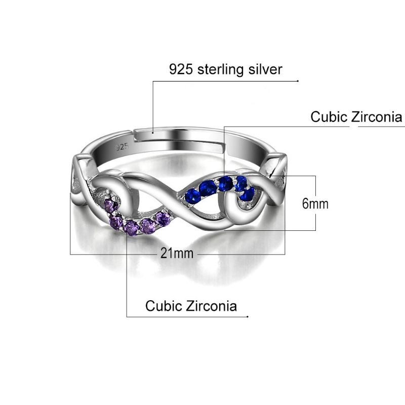 Europa Ny S925 Silver Inläggad Cubic Zirconia Förlovningsring