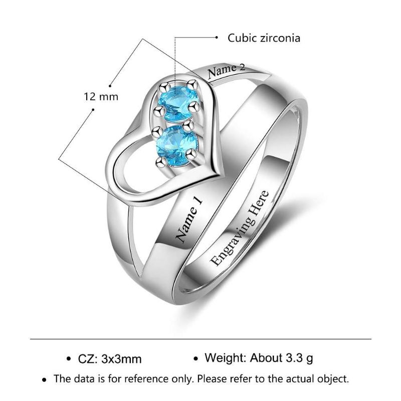 Födelsestensringar Mammas Ringar 925 Sterlingsilver Personlig Födelsestensfamilj Kubisk Zirkoniumring Mors Daggåva