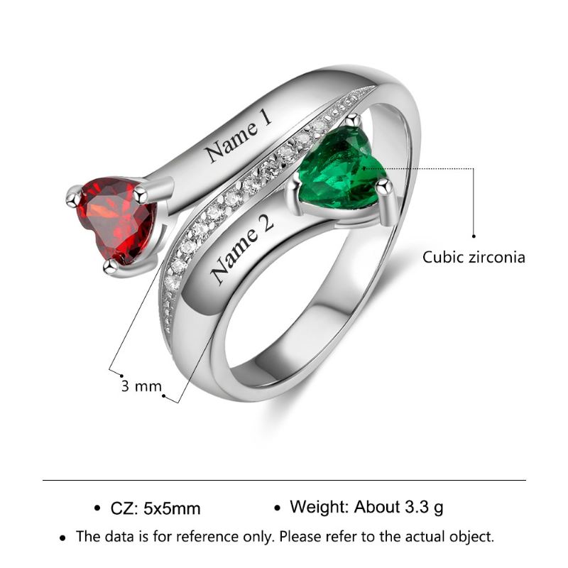 Födelsestensringar Mammoringar 925 Sterling Silver Personlig Födelsestensfamilj Kubisk Zirkoniumring Mors Daggåva