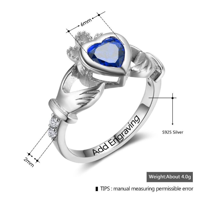 Födelsestensringar Mammoringar 925 Sterlingsilver Personlig Födelsestensfamilj Kubisk Zirkoniumring Mors Daggåva