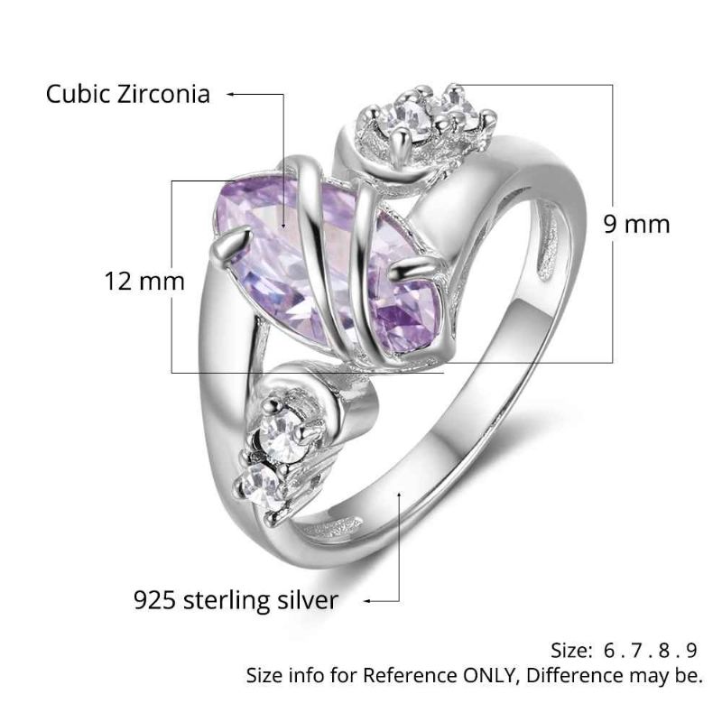 Födelsestensringar Mammoringar 925 Sterlingsilver Personlig Födelsestensfamilj Kubisk Zirkoniumring Mors Daggåva