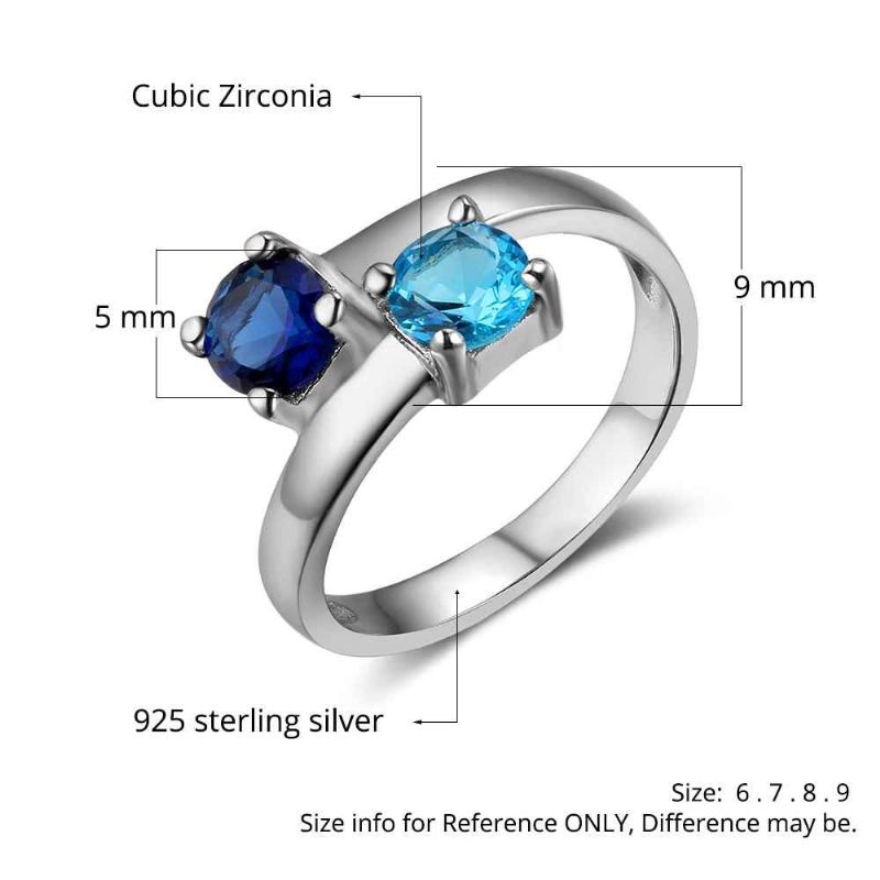 Födelsestensringar Mammoringar 925 Sterlingsilver Personlig Födelsestensfamilj Kubisk Zirkoniumring Mors Daggåva