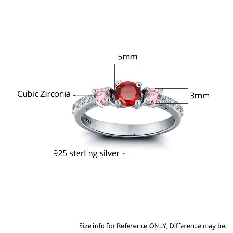 Födelsestensringar Mammoringar 925 Sterlingsilver Personlig Födelsestensfamilj Kubisk Zirkoniumring Mors Daggåva