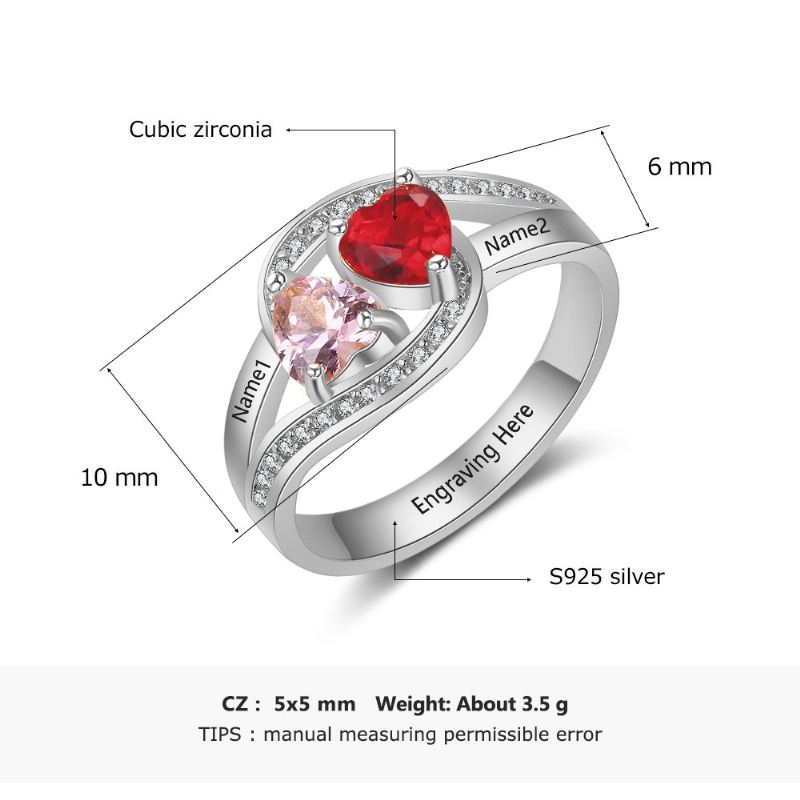 Födelsestensringar Mammoringar 925 Sterlingsilver Personlig Födelsestensfamilj Kubisk Zirkoniumring Mors Mors Gåva