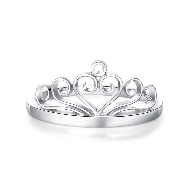 Förtrollande Drottning Lysande 925 Silver Kronring