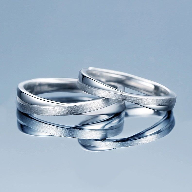 Graverad Infinity-Matchande Löfteringar I Sterlingsilver