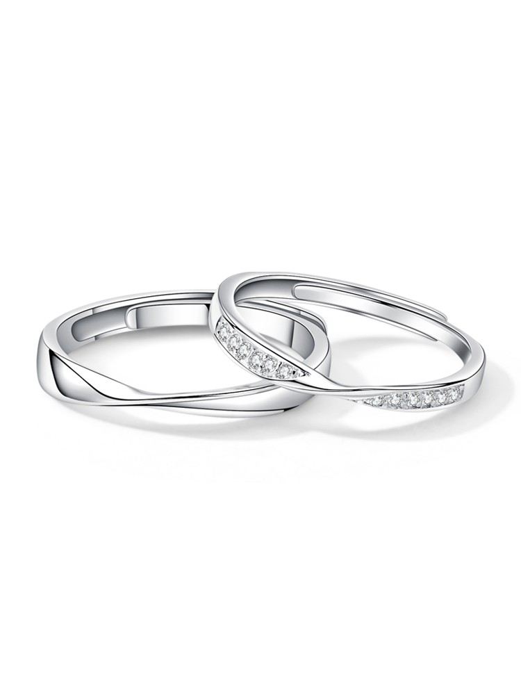 Graverande Matchande Infinity-Ringar För Par I Sterlingsilver