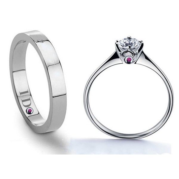 Gravyr 925 Sterlingsilver Med Cubic Zirconia Parringar För Älskare (Pris För Ett Par)