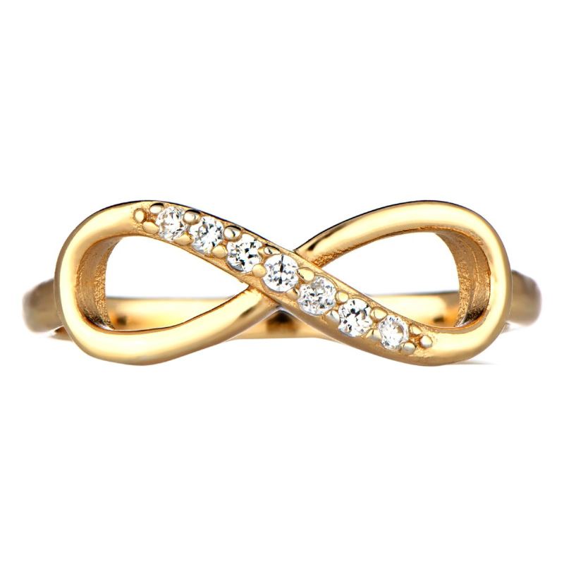 Guld Sten CZ Infinity Ring