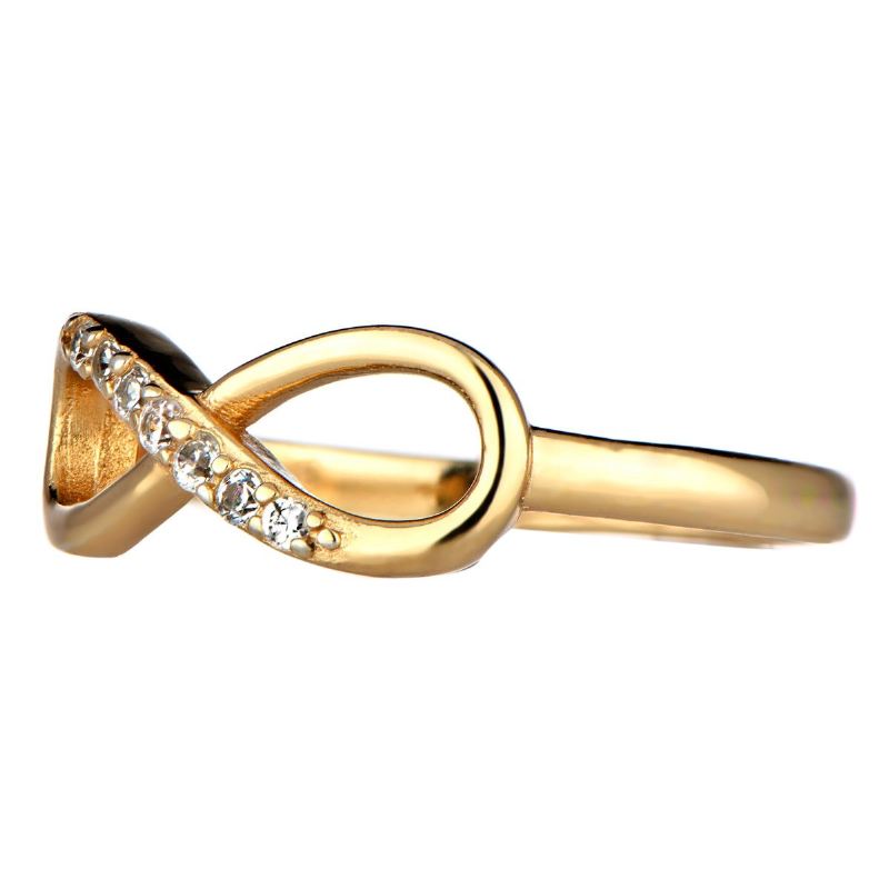 Guld Sten CZ Infinity Ring