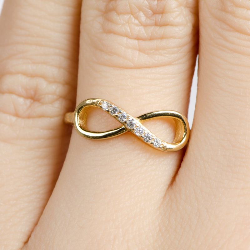 Guld Sten CZ Infinity Ring