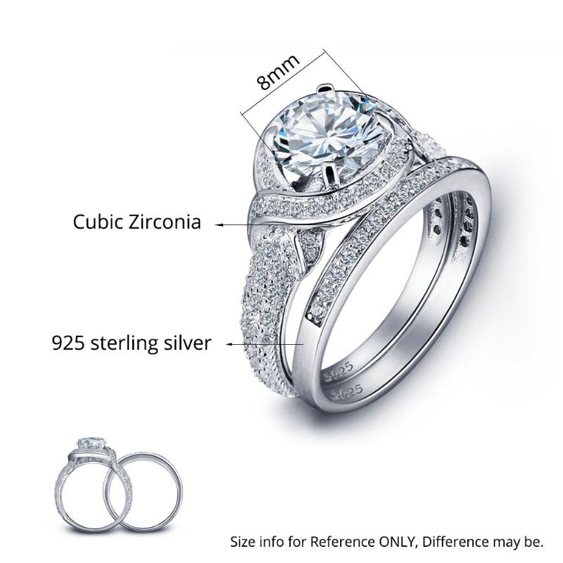 Heta Försäljning Europa Mikro Inläggningar Cubic Zirconia 925 Sterling Silver Ring