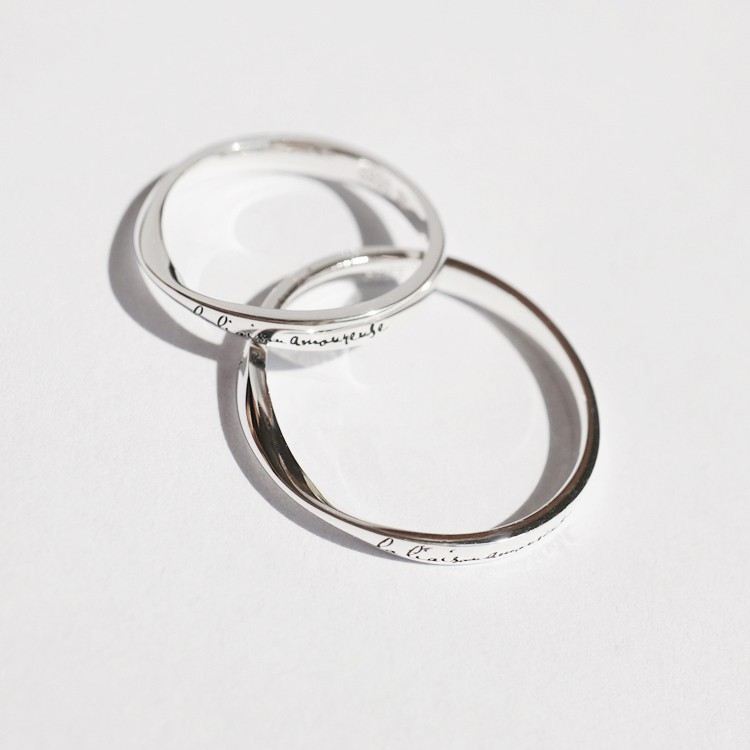 Kärlek I Tid Och Rymd Original Design S925 Sterling Silver Älskare Par Ringar