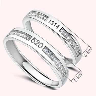 Kärlekslöften 1314 520 S925 Sterling Silverälskare Justerbara Parringar