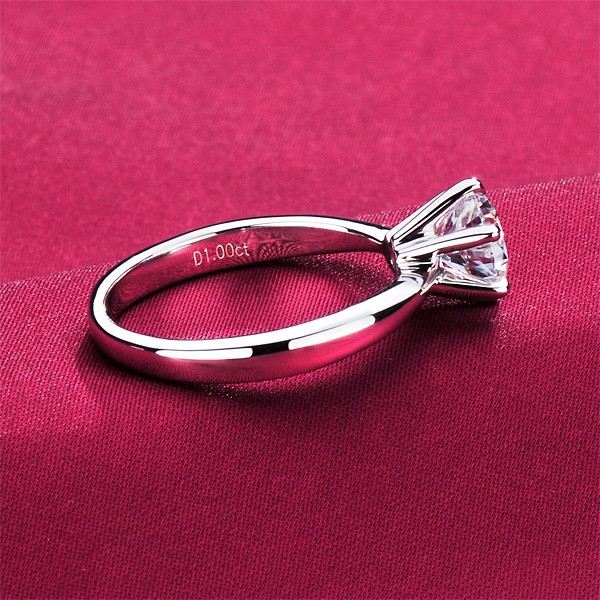 Klassisk Lyx Pt950 0.39CT - 3.0CT Diamant Bröllop Smycken Ringar Förlovning För Dam Sz 4-10