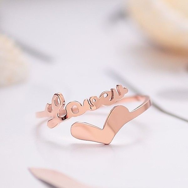 Koreanskt Mode 18K Rosa Guldpläterad Öppning "Forever Love"-Serie Ring