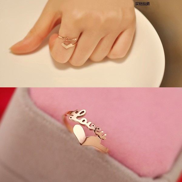 Koreanskt Mode 18K Rosa Guldpläterad Öppning "Forever Love"-Serie Ring