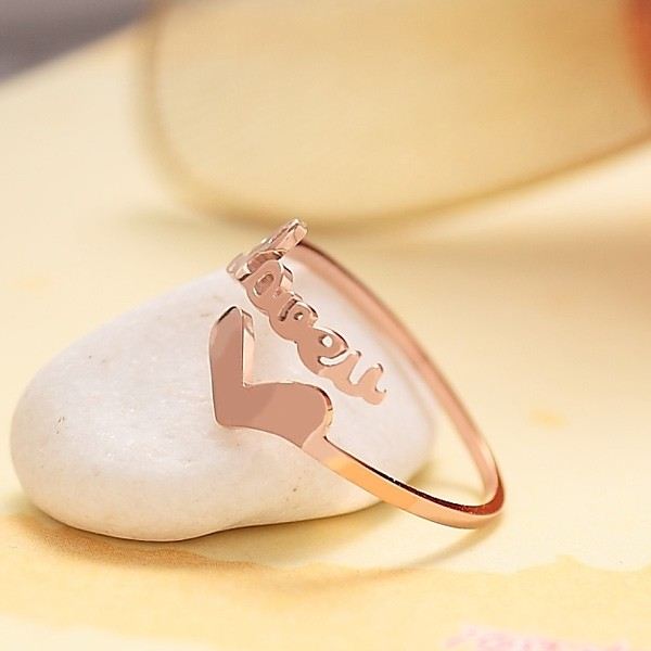 Koreanskt Mode 18K Rosa Guldpläterad Öppning "Forever Love"-Serie Ring