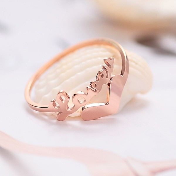 Koreanskt Mode 18K Rosa Guldpläterad Öppning "Forever Love"-Serie Ring