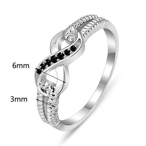 Kreativ Modellering 925 Sterling Silver Inlagd CZ Förlovningsring