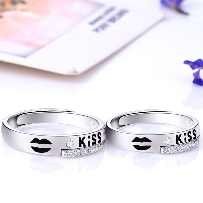 Kreativt "Love You" Tema 925 Sterling Silver Parringar Med Öppen Slinga