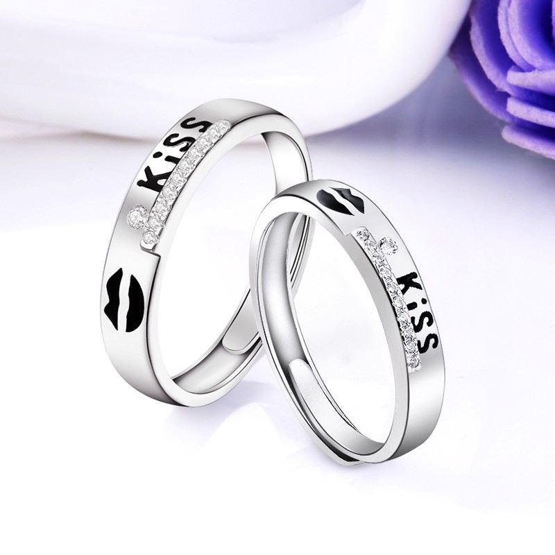 Kreativt "Love You" Tema 925 Sterling Silver Parringar Med Öppen Slinga