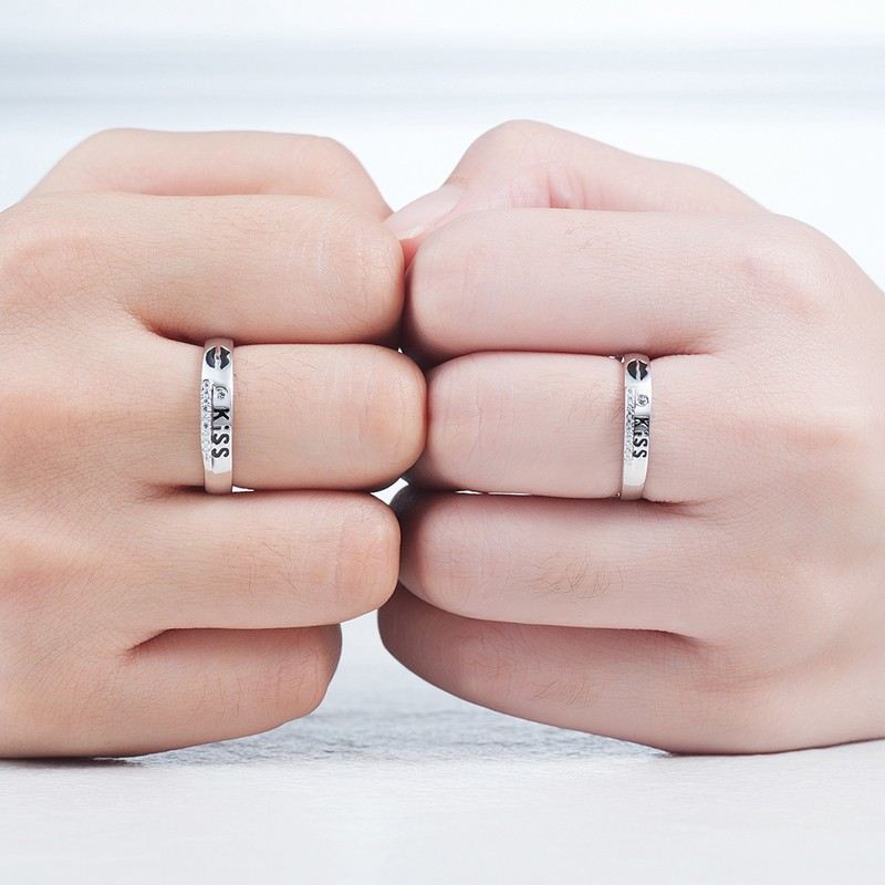 Kreativt "Love You" Tema 925 Sterling Silver Parringar Med Öppen Slinga