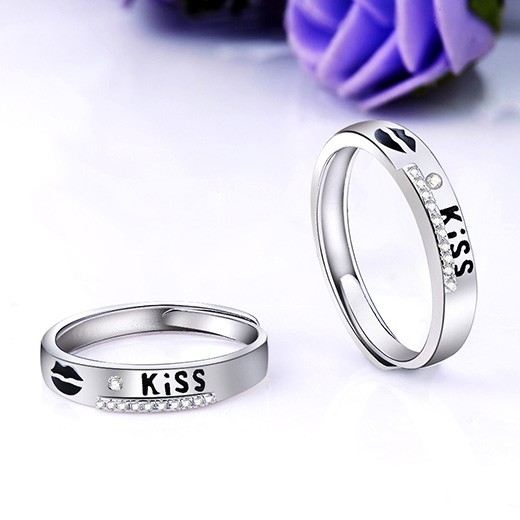 Kreativt "Love You" Tema 925 Sterling Silver Parringar Med Öppen Slinga